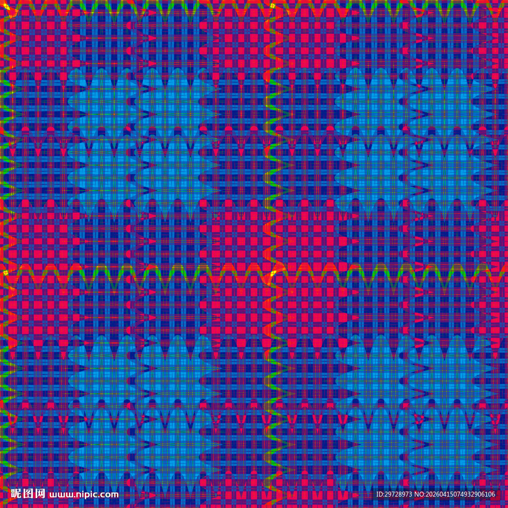 红蓝格子花纹图案