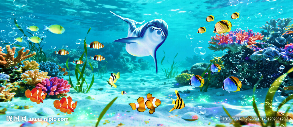海底海洋世界背景画