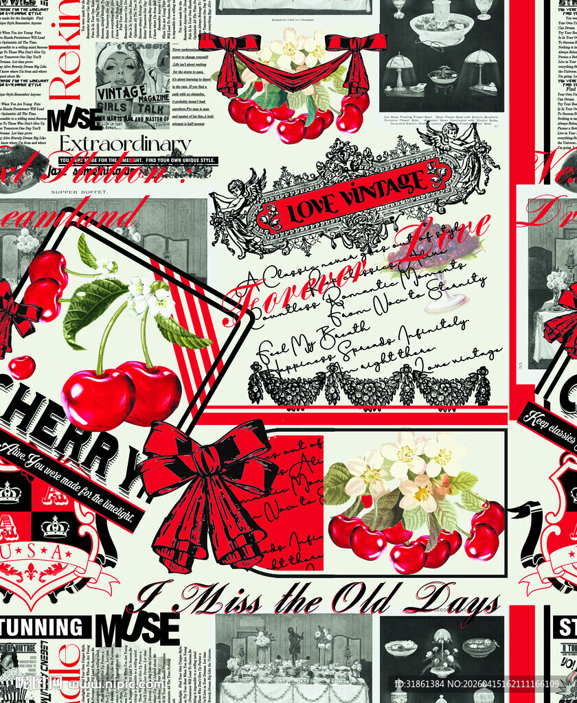 复古风图案拼贴设计