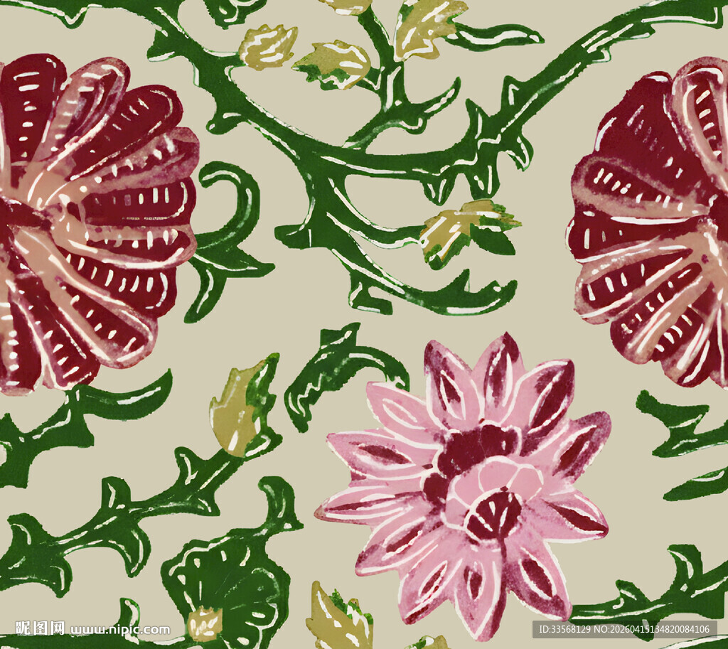 花卉刺绣图案设计