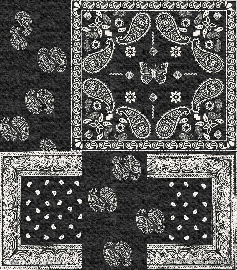 复古佩斯利花纹图案设计