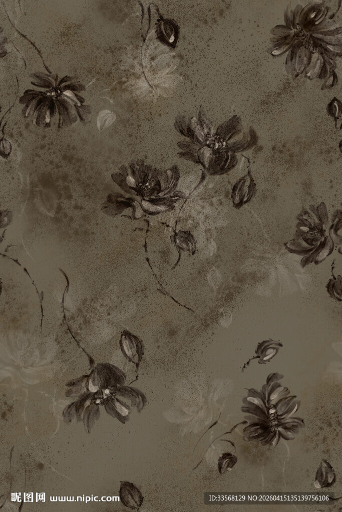 复古花卉图案布料