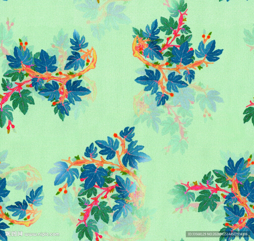 清新花卉图案背景纹理