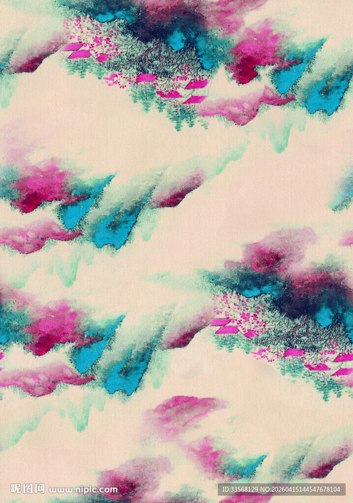 梦幻水彩抽象图案纹理