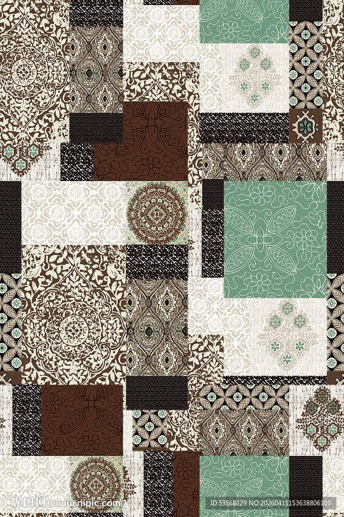 几何拼贴图案布料纹理