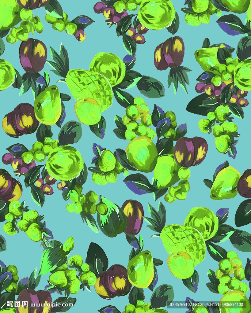 绿色水果图案背景纹理