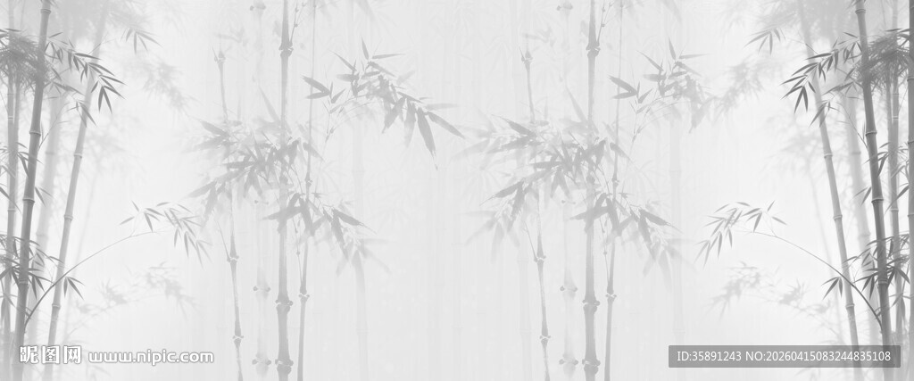 新中式灯箱水墨竹林