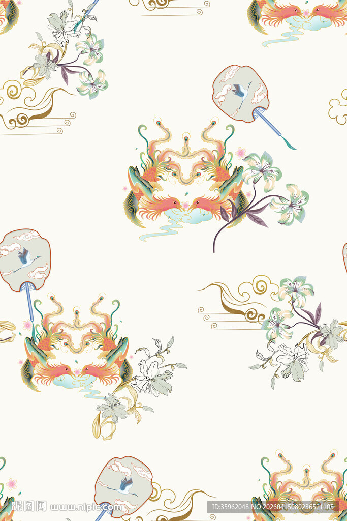 中式传统花鸟图案纹样