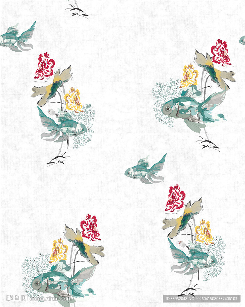 中式花鸟图案背景纹理