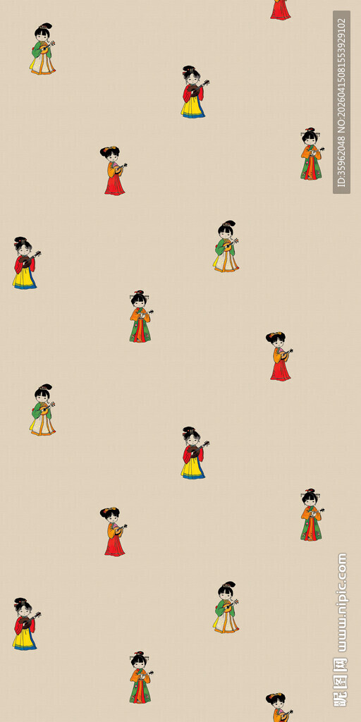 卡通人物图案背景纹理