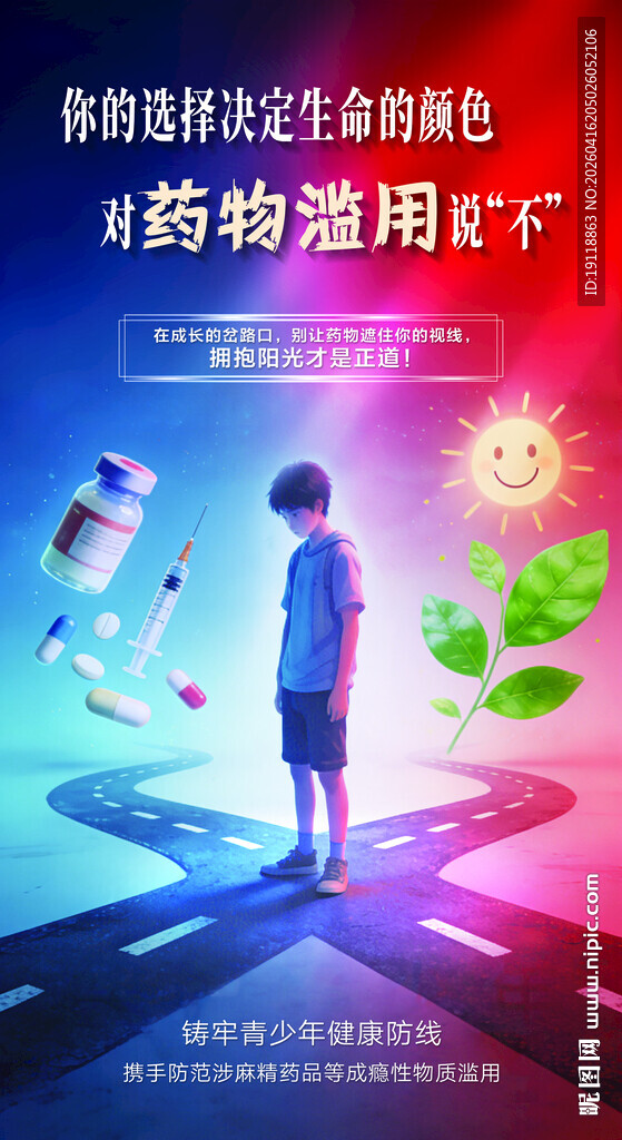 防范青少年药物滥用海报