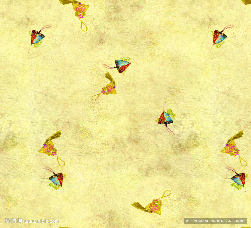 复古风小鸟树叶花纹图案