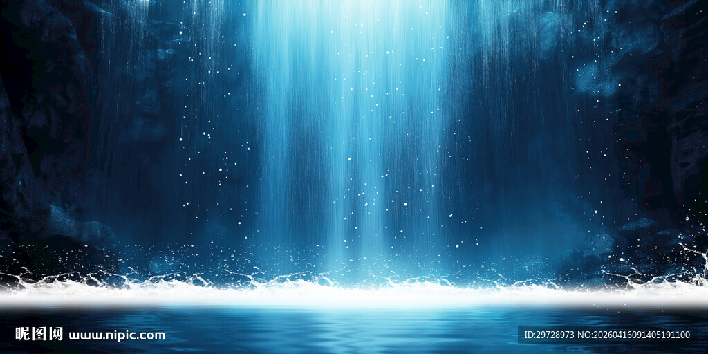 高山水流生财瀑布