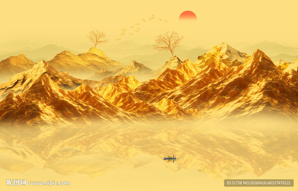 金色金山山水画