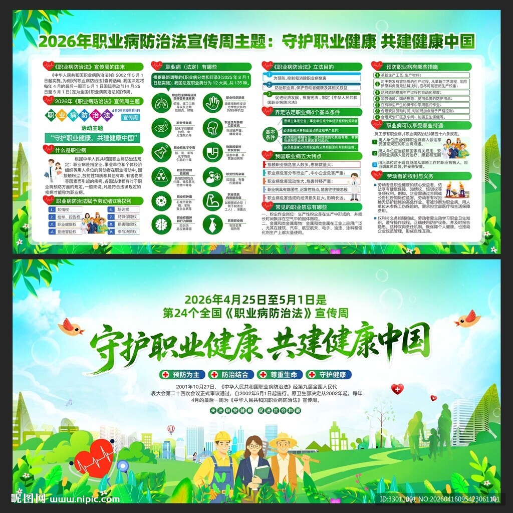职业病防治法宣传周展板
