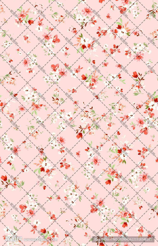 粉色碎花布料纹理图案