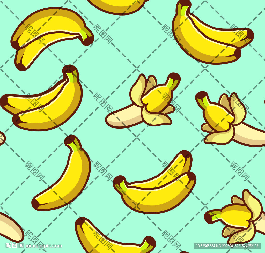 卡通香蕉图案背景设计