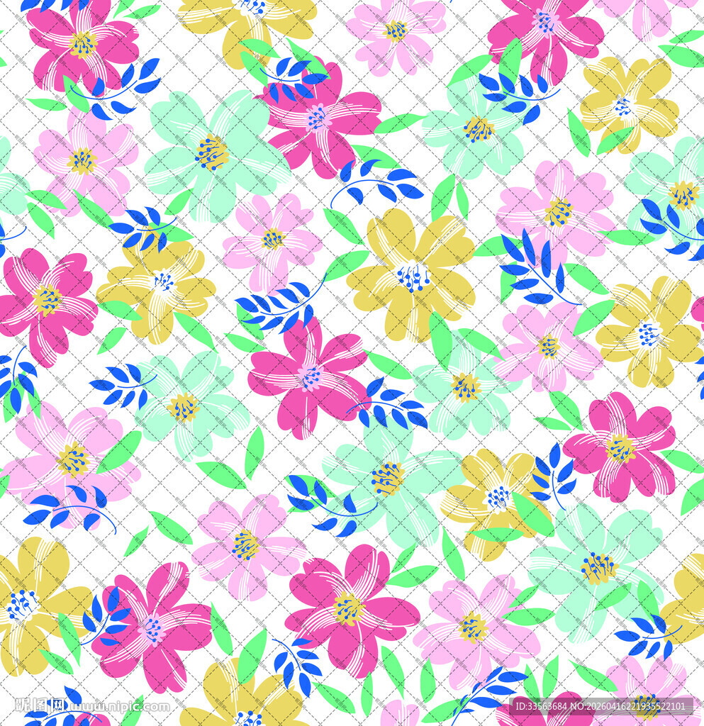 缤纷花卉图案 清新又可爱