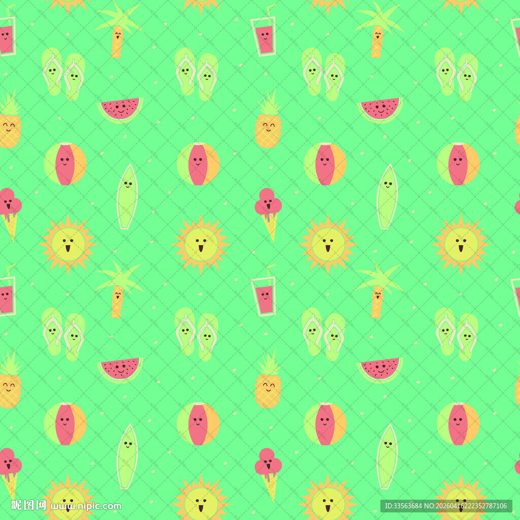 清新卡通水果图案背景