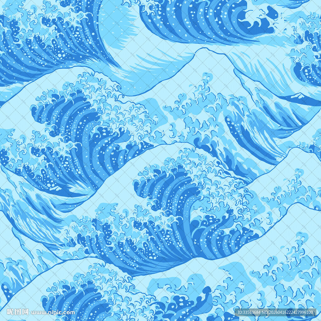 蓝色海浪图案纹理背景