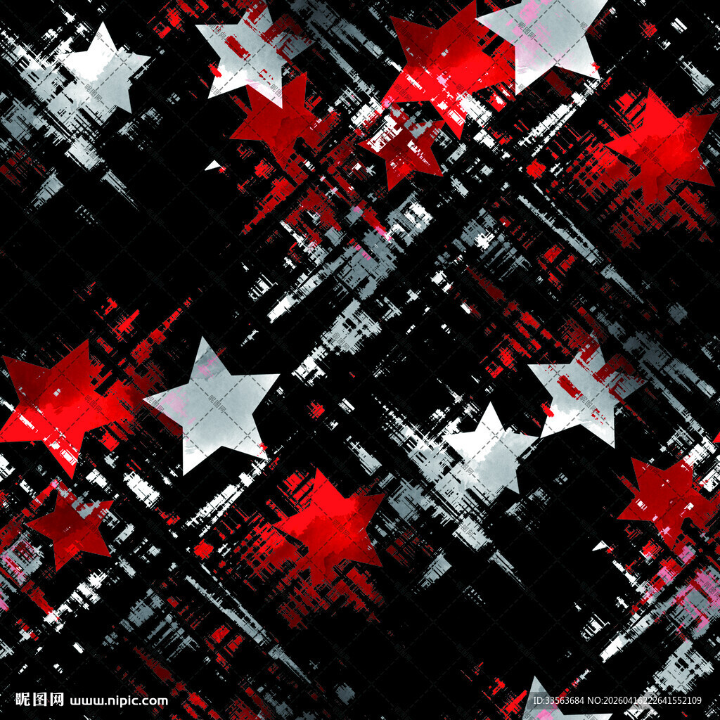 红白色星星抽象图案背景