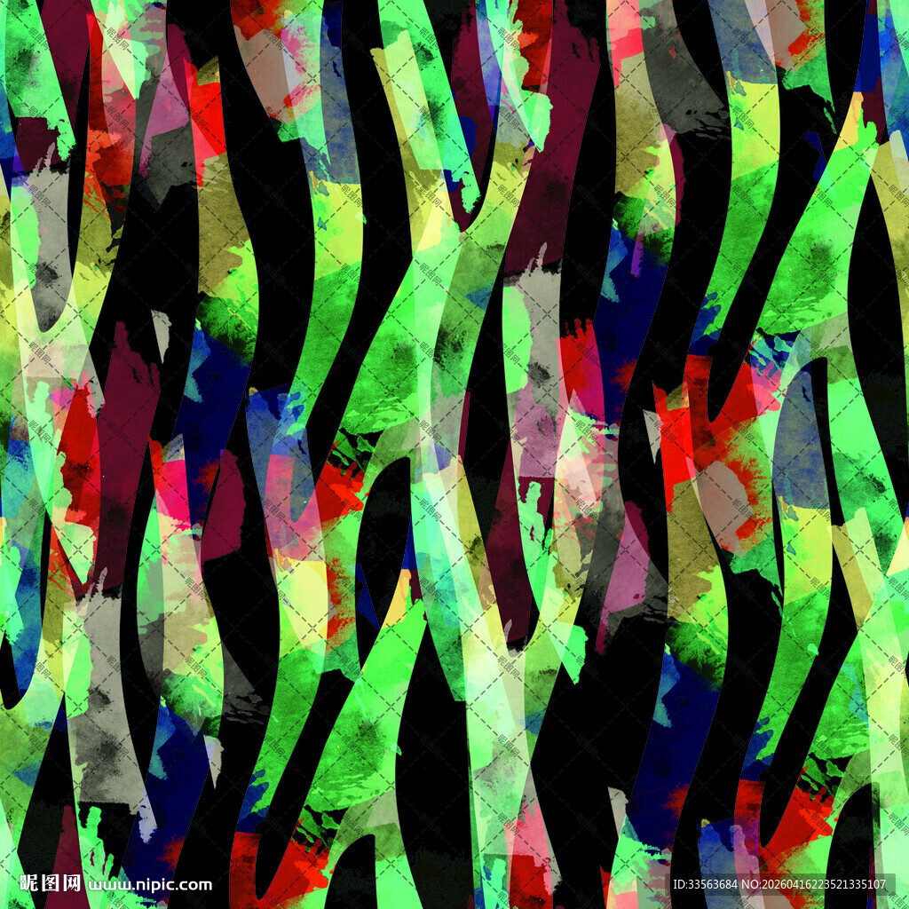 多彩抽象条纹艺术图案