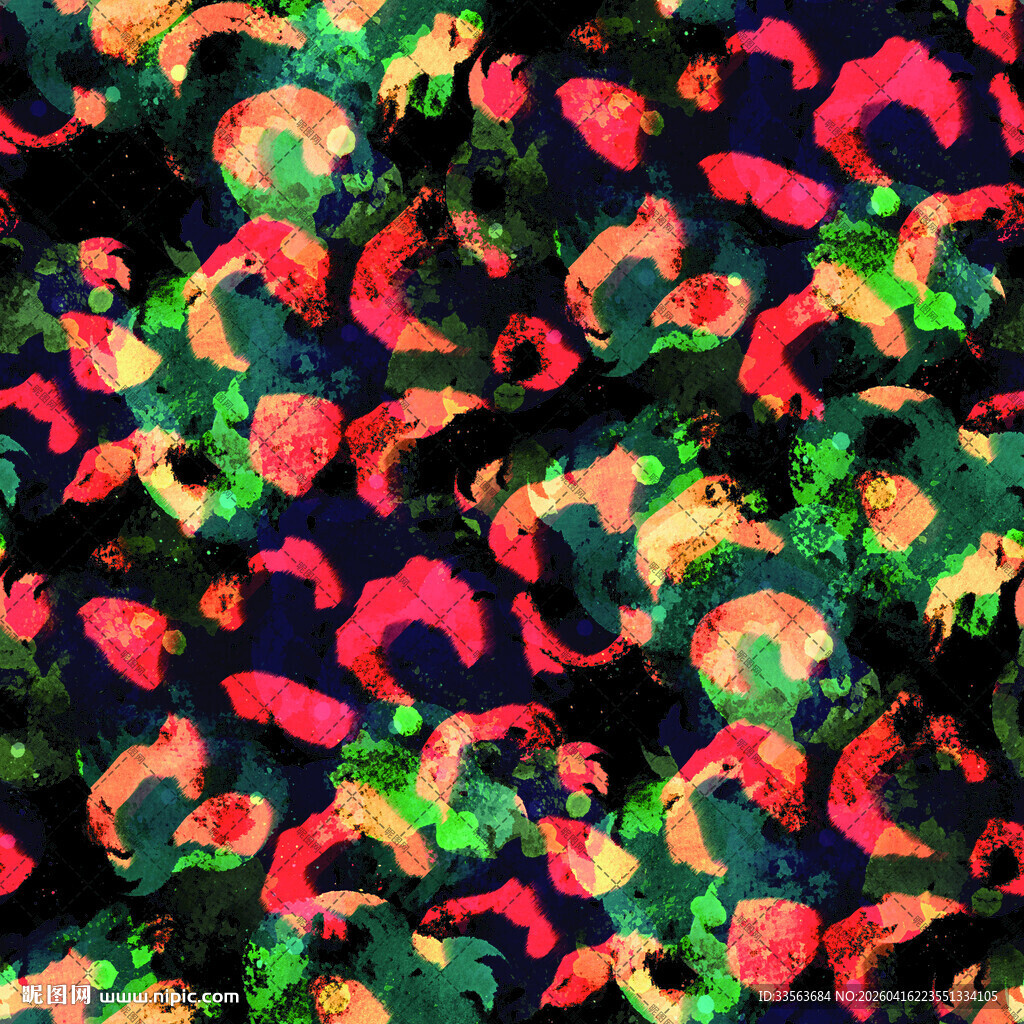 多彩抽象虾图案纹理