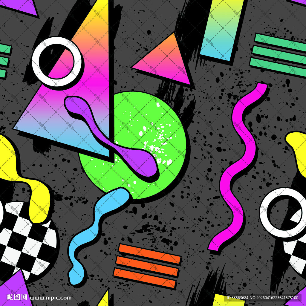 炫彩几何抽象图案设计