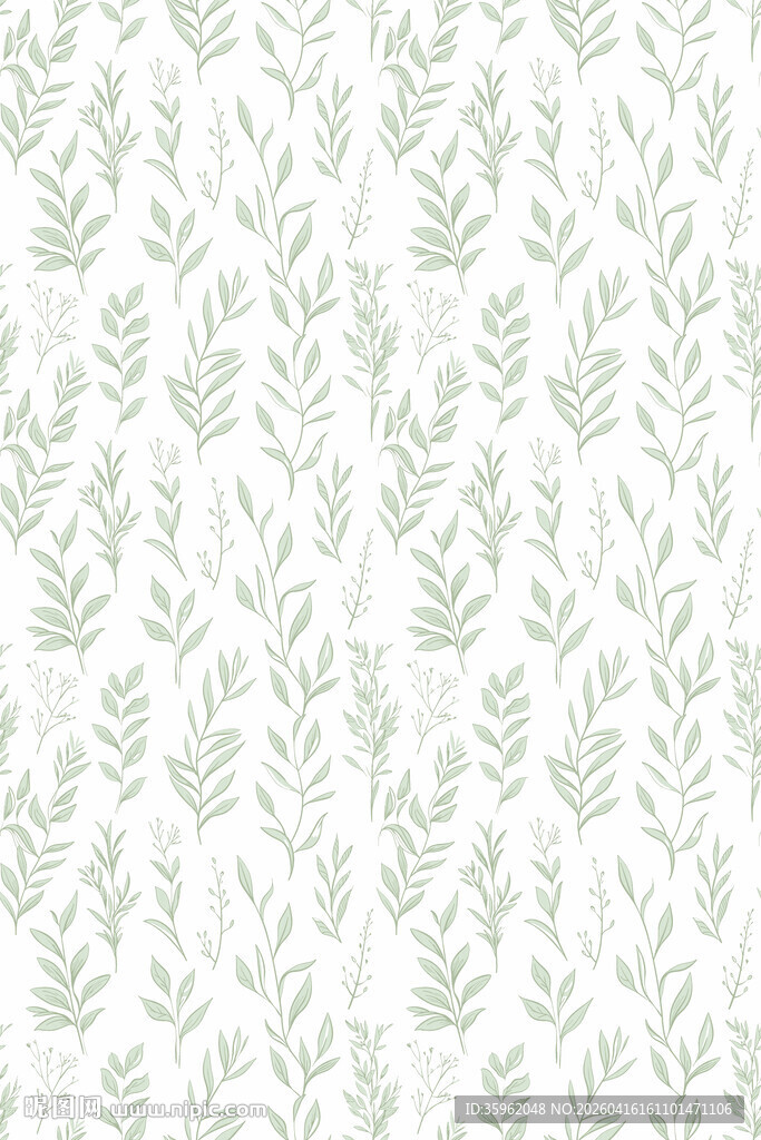 清新绿叶植物纹理图案