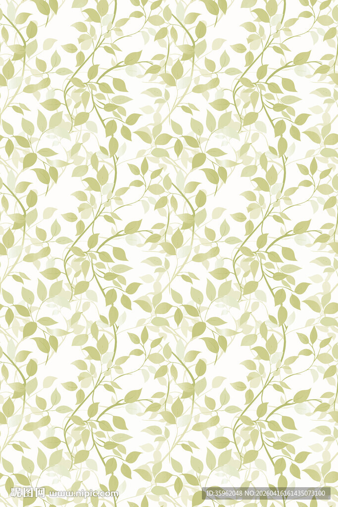 淡绿色藤蔓花纹背景图