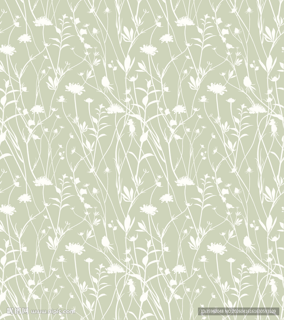 浅绿色花卉图案背景