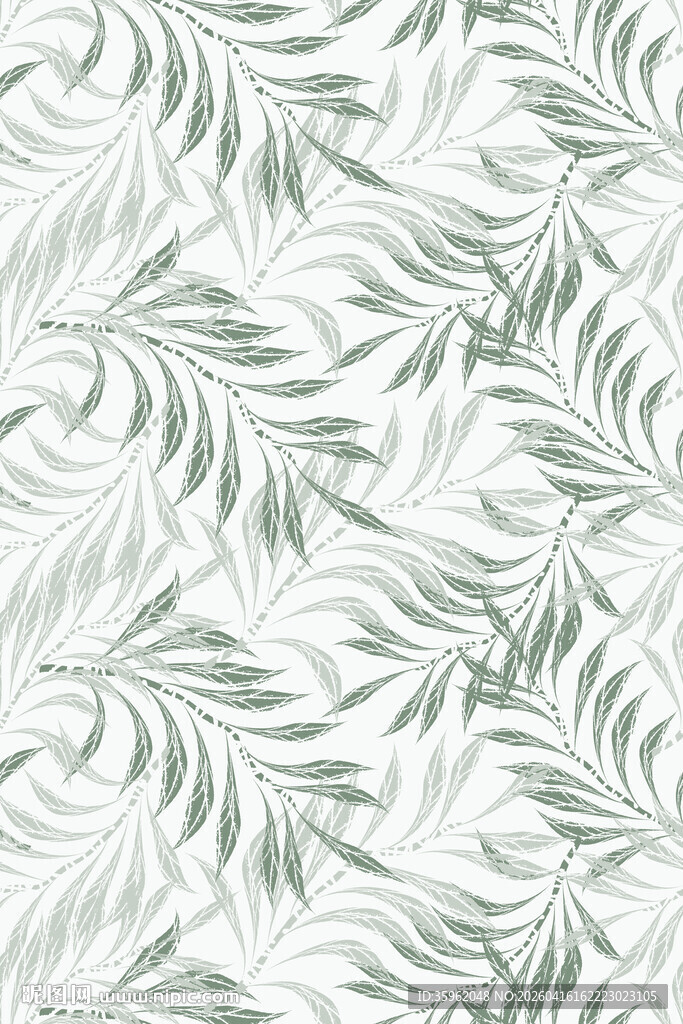 清新绿叶植物纹理图案
