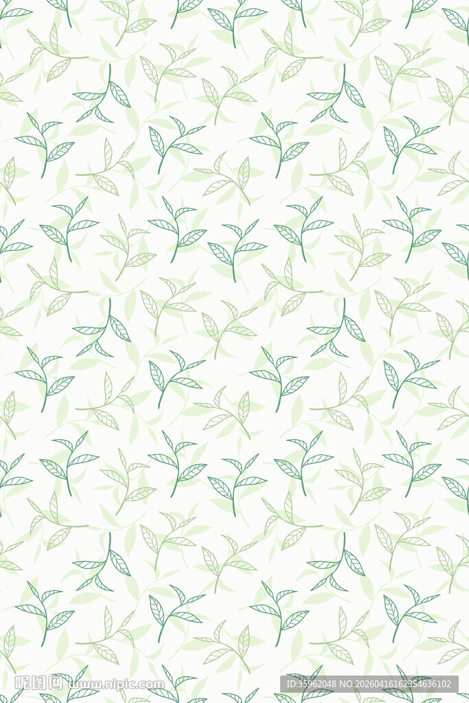 清新淡雅植物图案背景