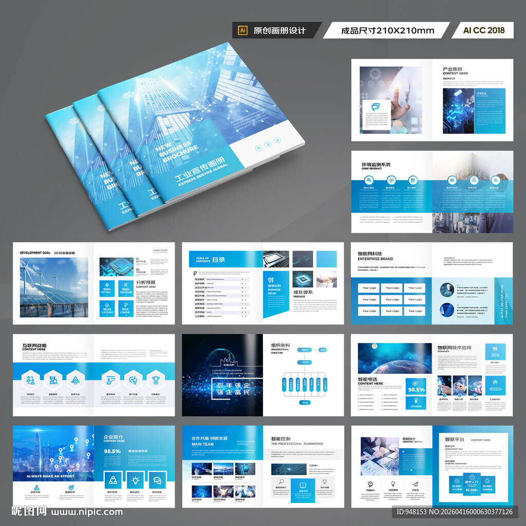 方形信息技术画册