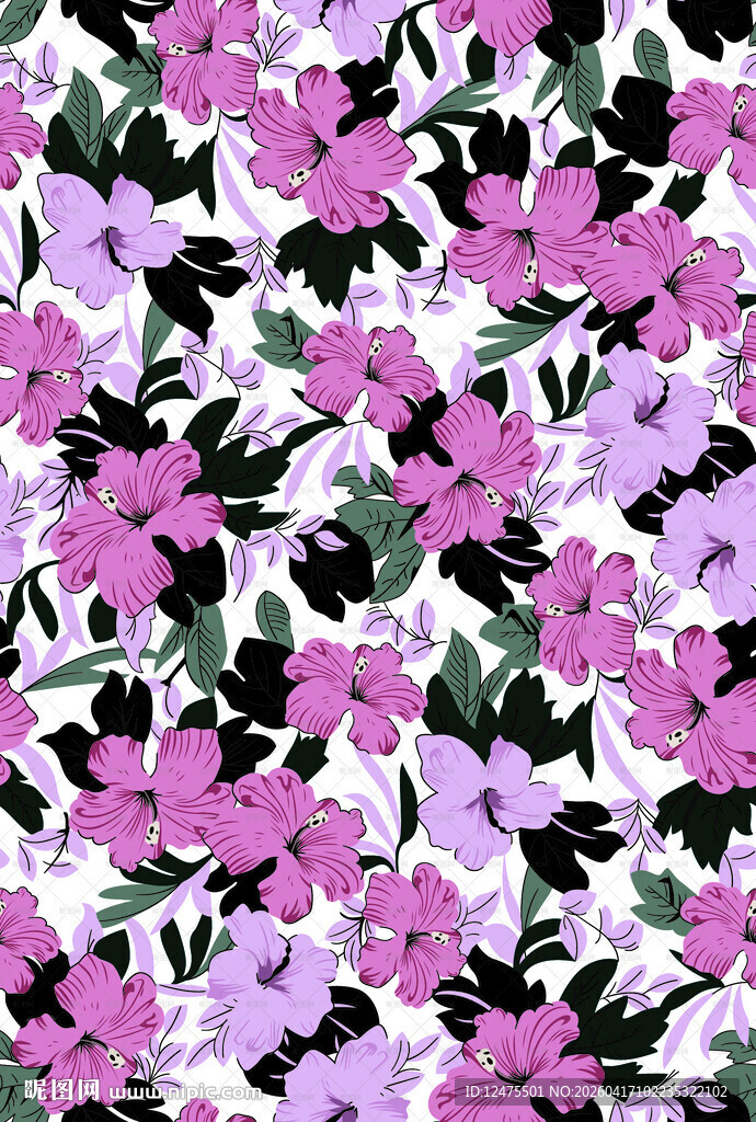 紫色花卉图案背景纹理