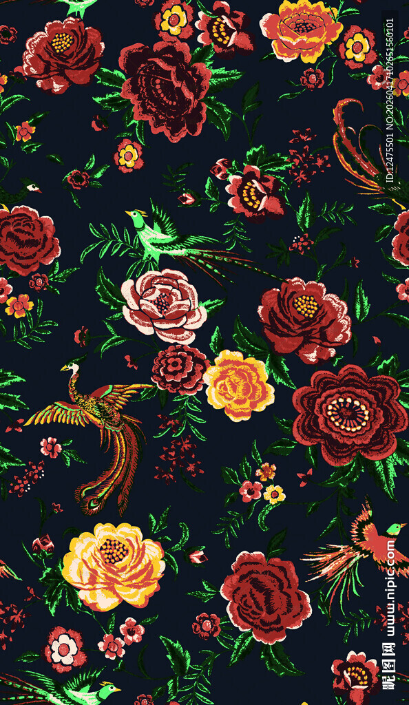 复古花卉图案背景
