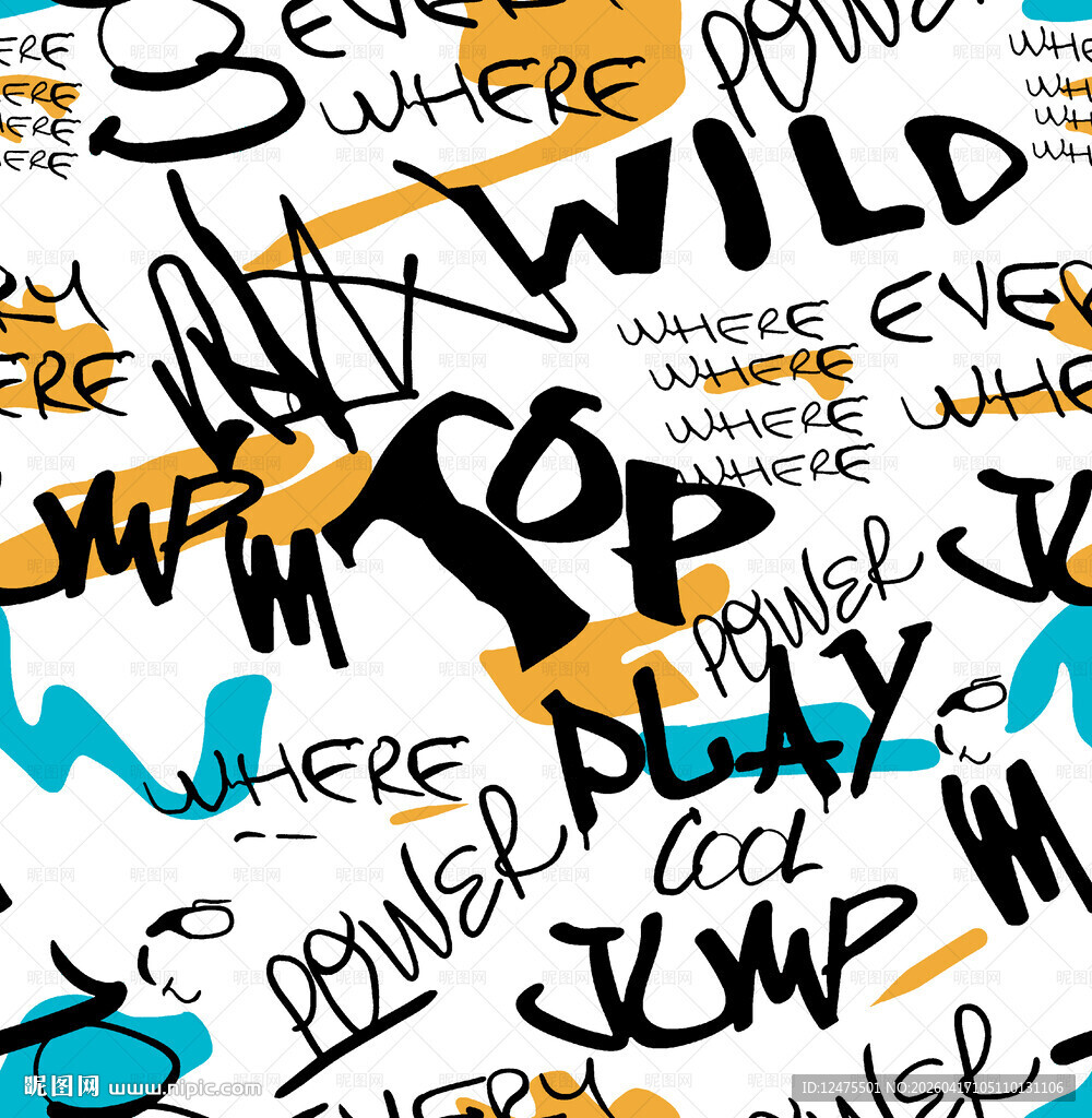 涂鸦风格字母图案背景