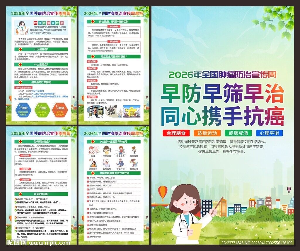 全国肿瘤防治宣传周展板
