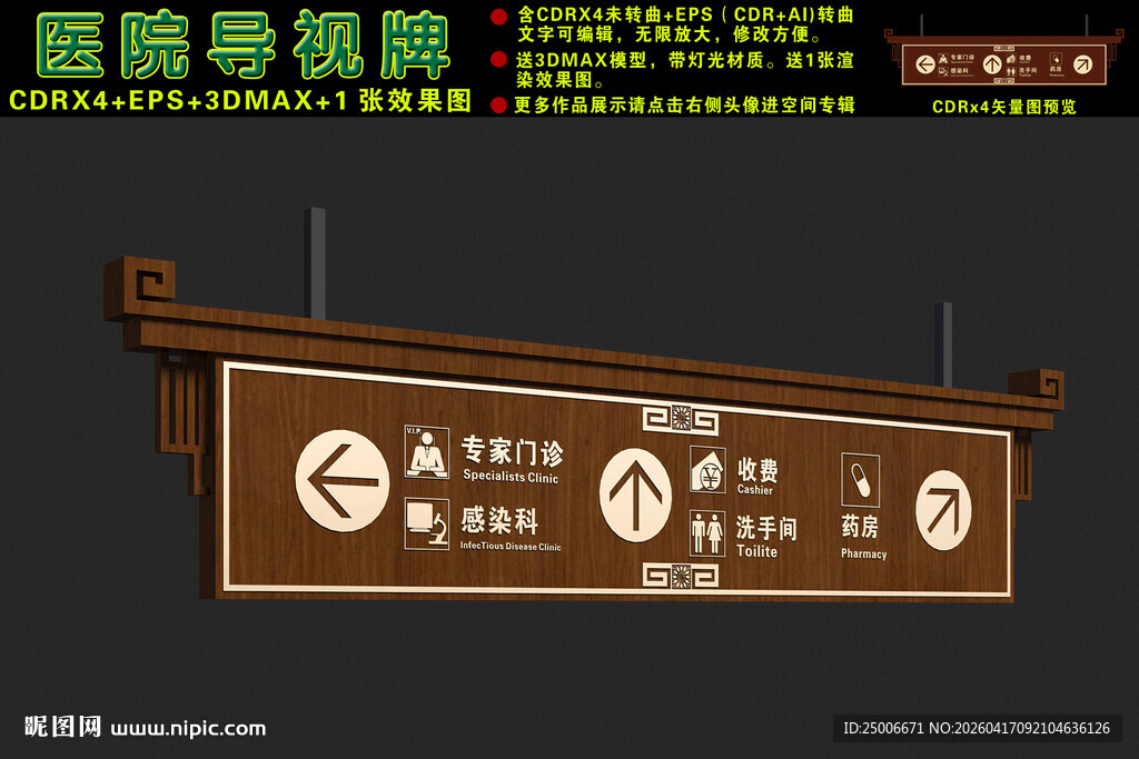 医院天花指示牌