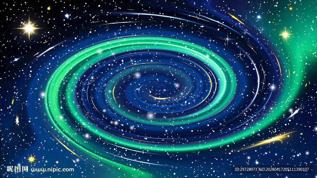 梦幻蓝绿色星空漩涡
