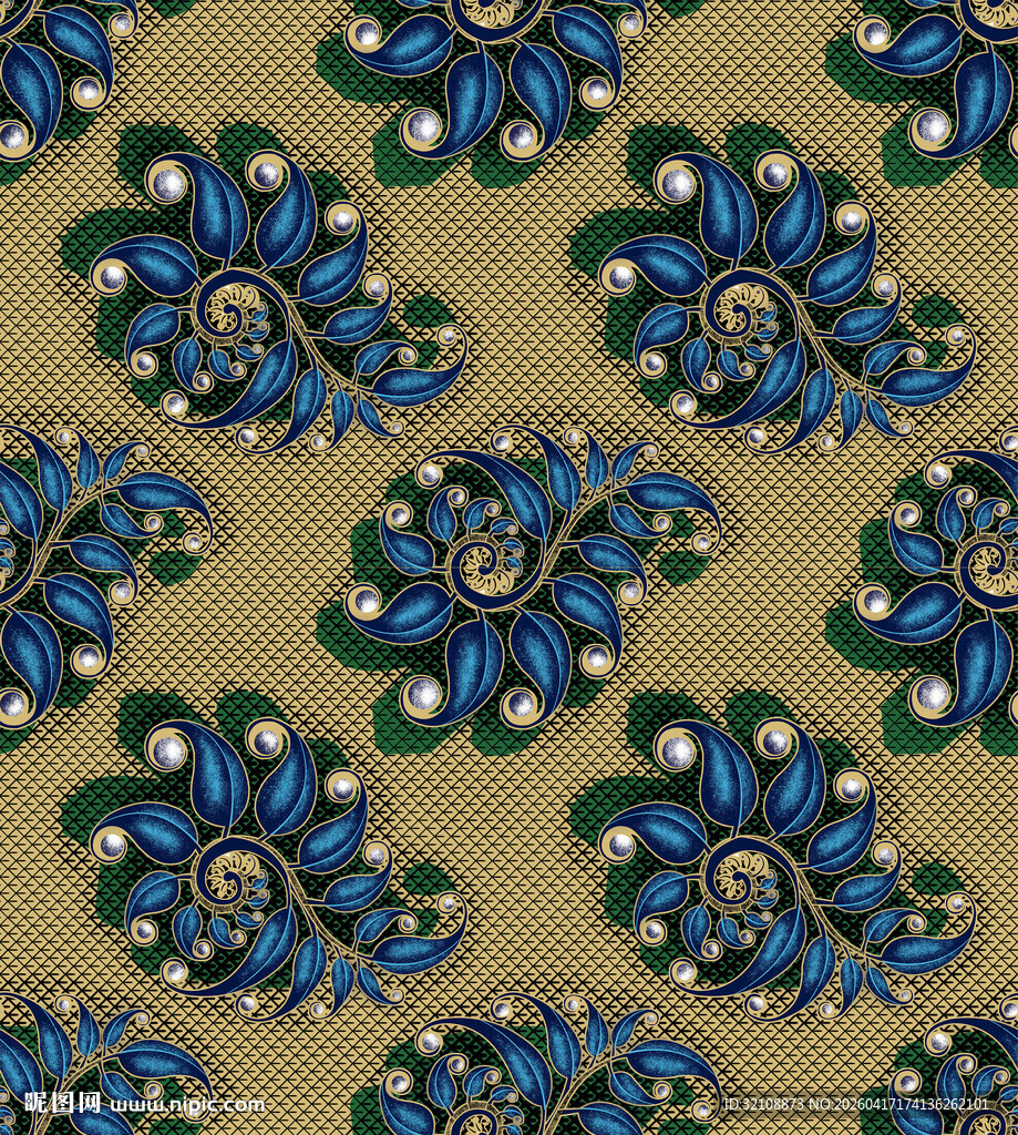 复古花卉图案纹理背景