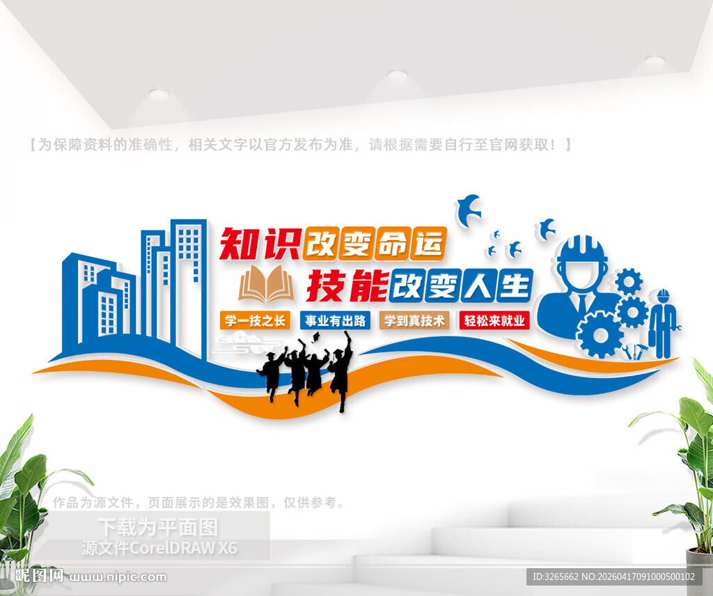 知识改变命运技能改变人生文化墙