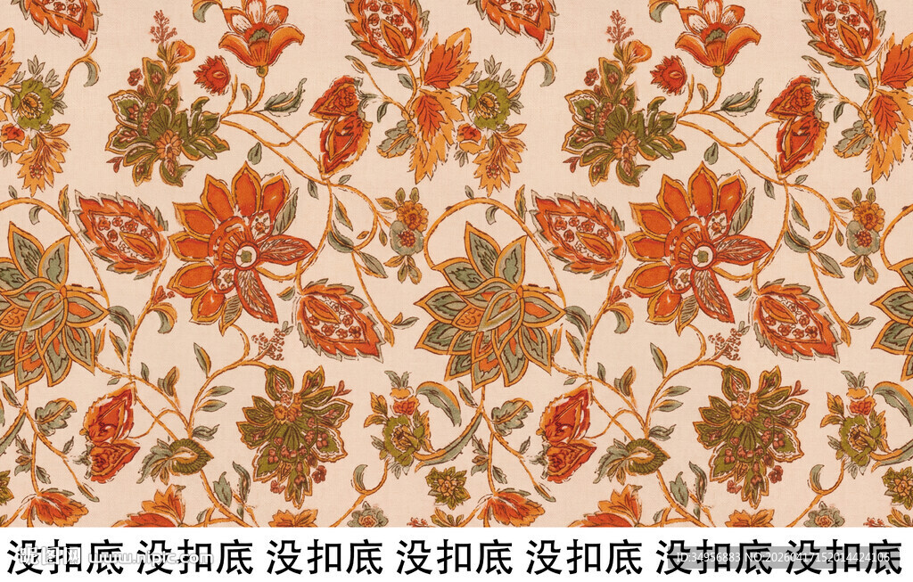 复古花卉图案纹理背景