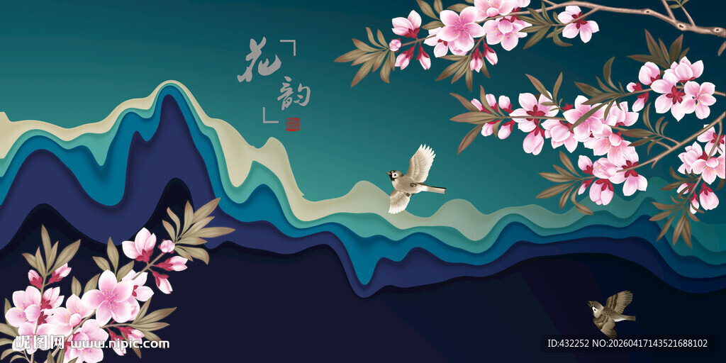 山水繁花间的灵动景致