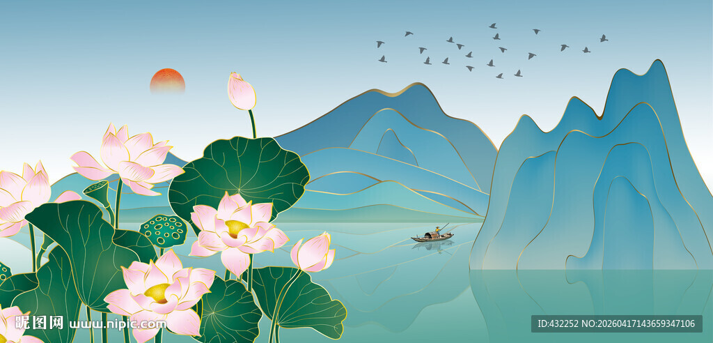 荷塘山水间的诗意景致