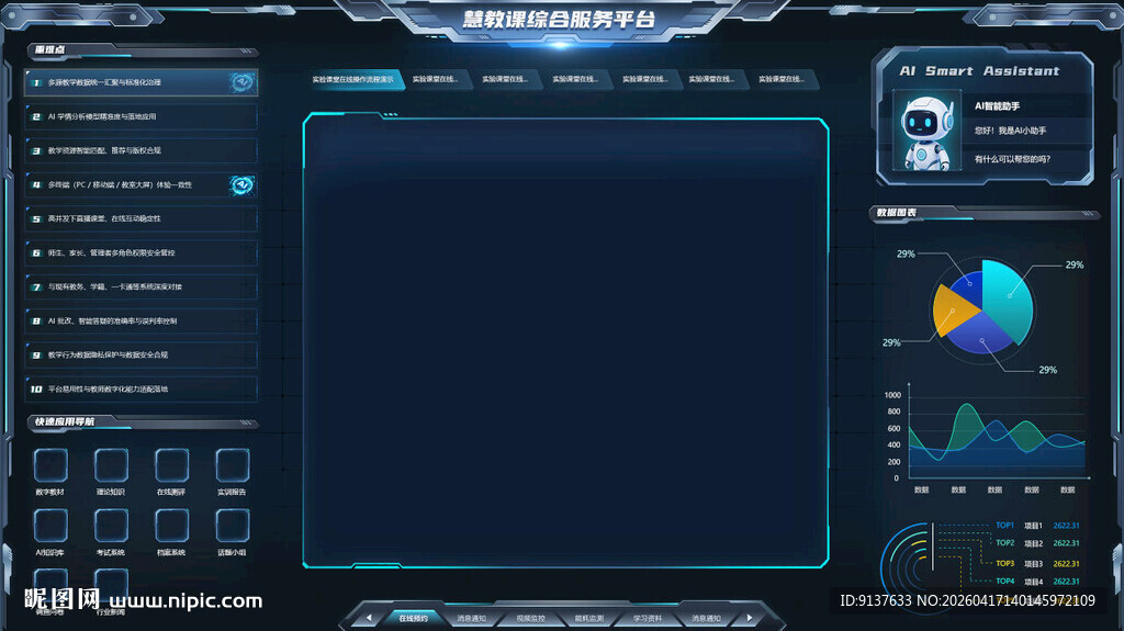 科技数据展示操作界面可视化大屏