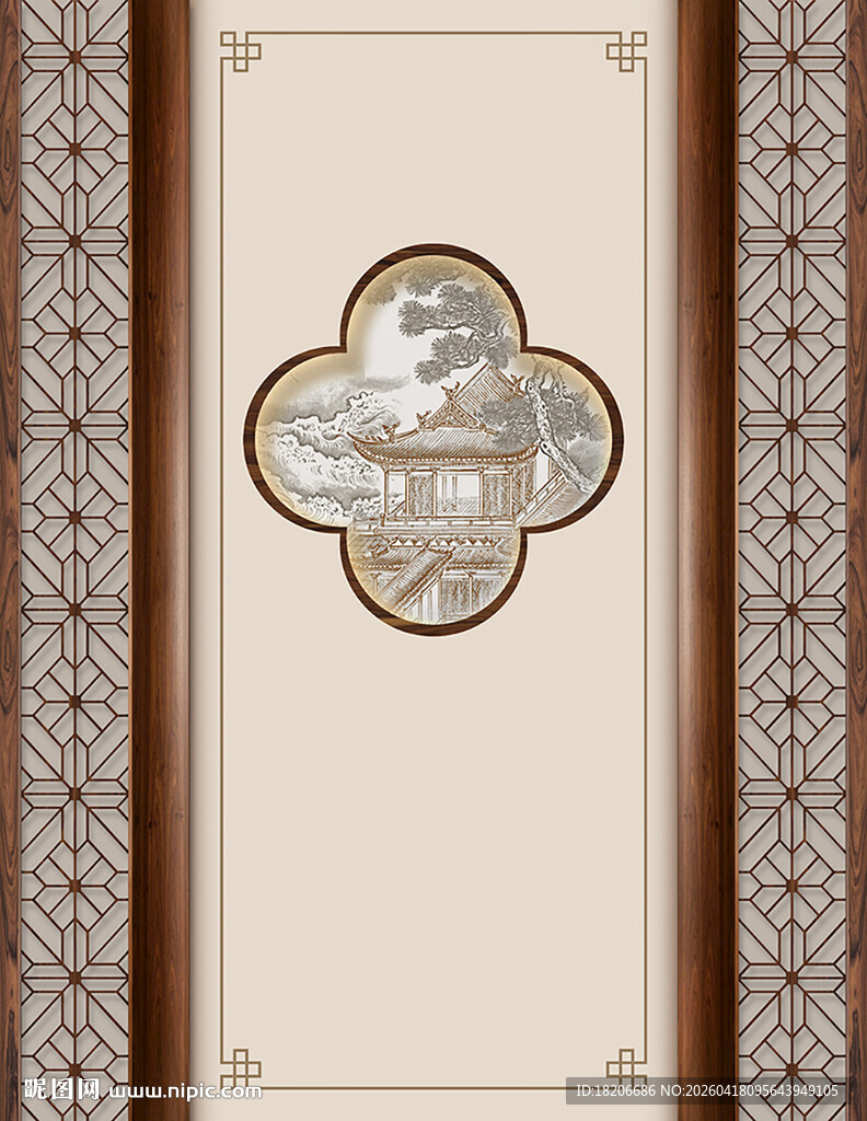 玄关山水形象墙