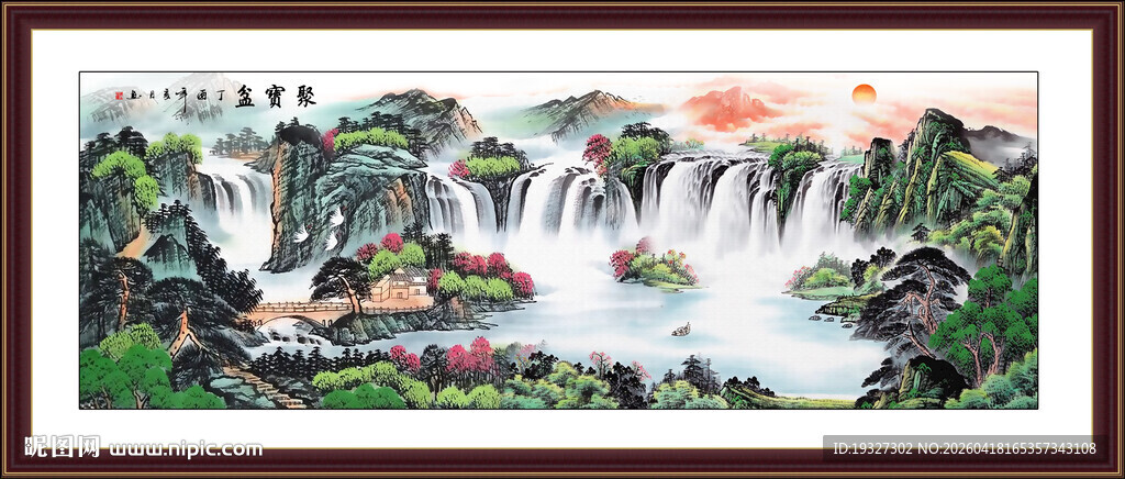 八方聚财壁画 财源滚滚国画