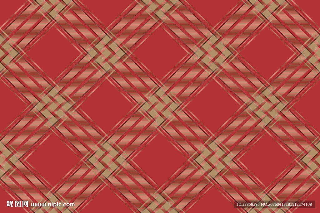 红色格子图案背景纹理