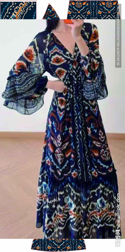 印花长裙展现优雅气质